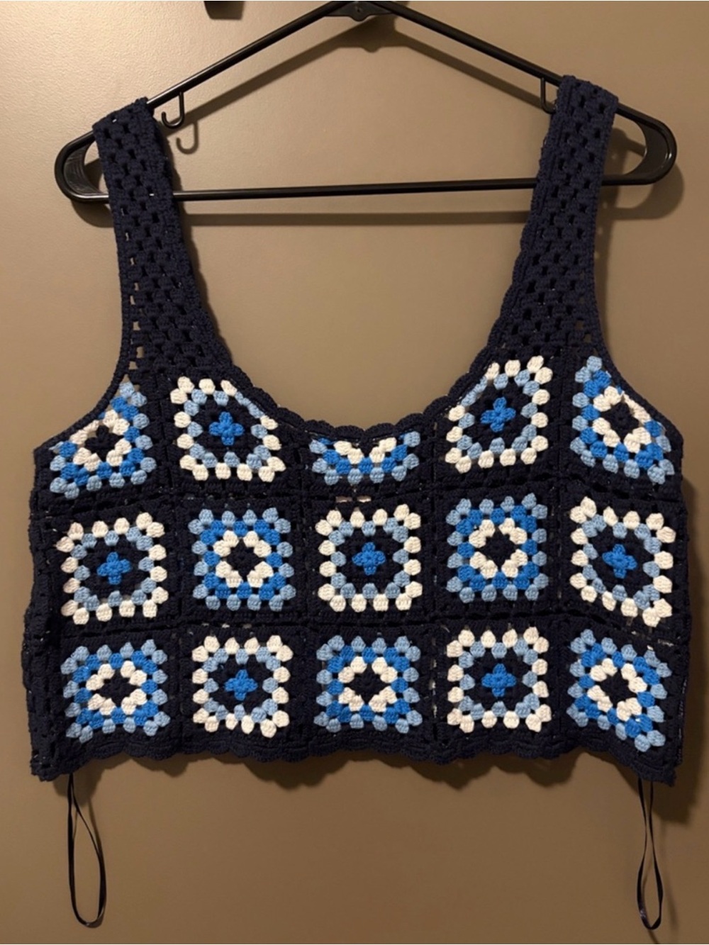 Sincerely Jules Crochet Granny Square Crop Tank Top